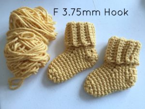 red heart crochet baby socks